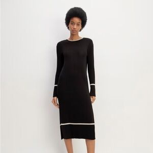 NWT EverlaneCotton Wide Midi Dress Medium Black